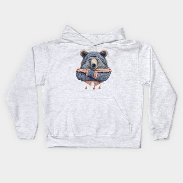 Adorable Funny bear Kids Hoodie by JnS Merch Store